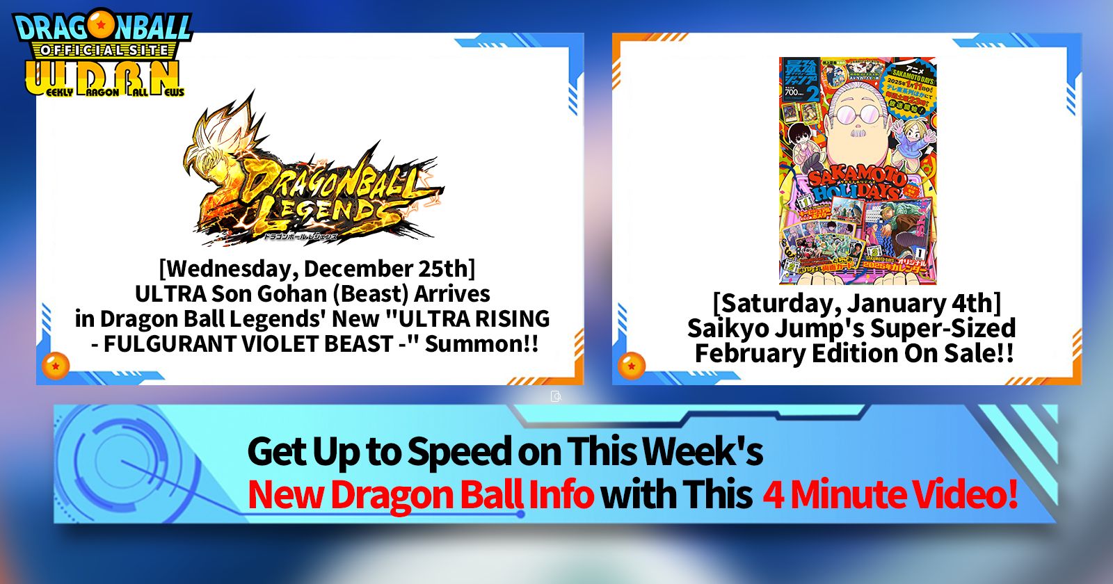 [December 30th] Weekly Dragon Ball News Broadcast!