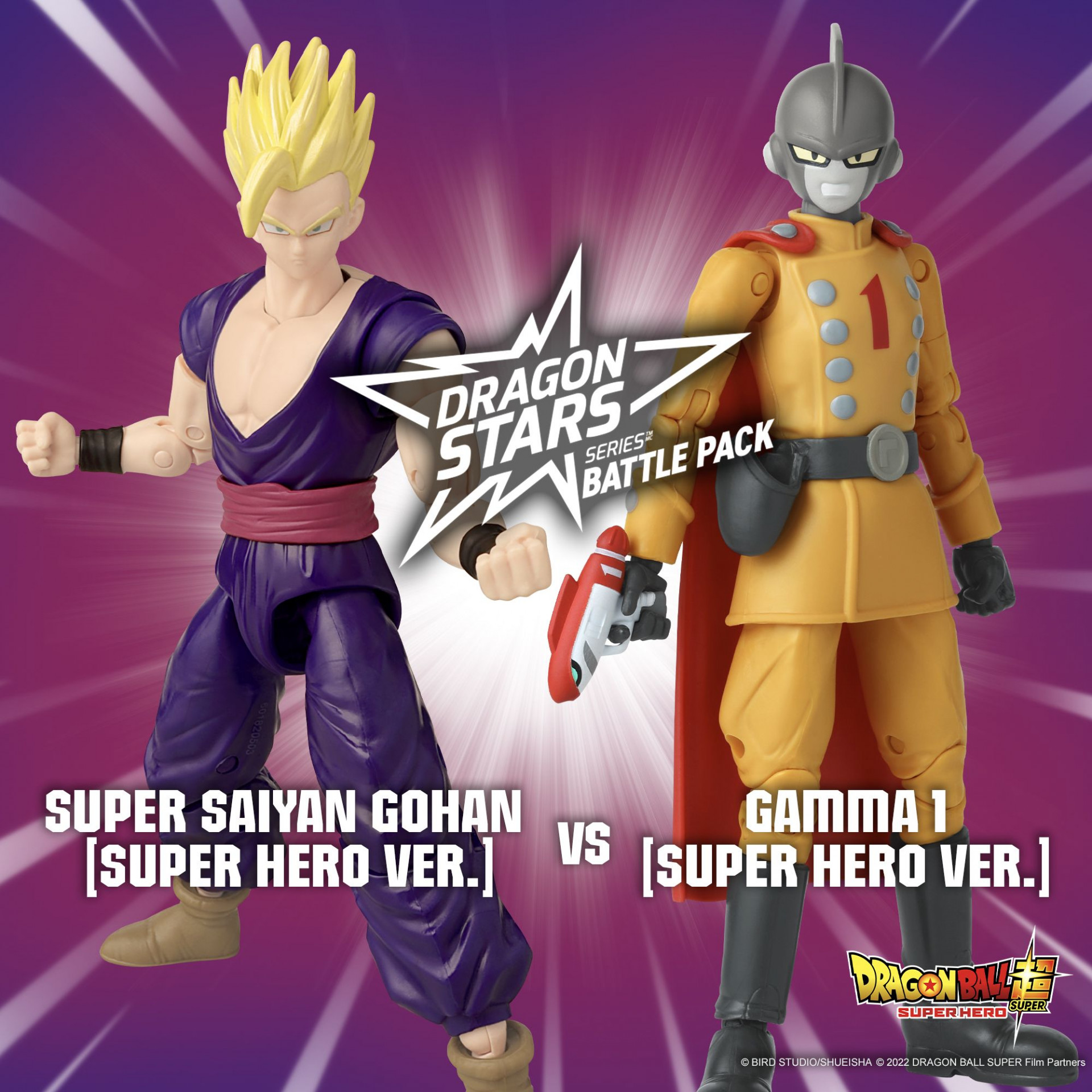 Two-Figure Set Featuring Super Saiyan Gohan and Gamma 1 From Dragon Ball Super: SUPER HERO Coming to the Dragon Stars Series Battle Pack Line!