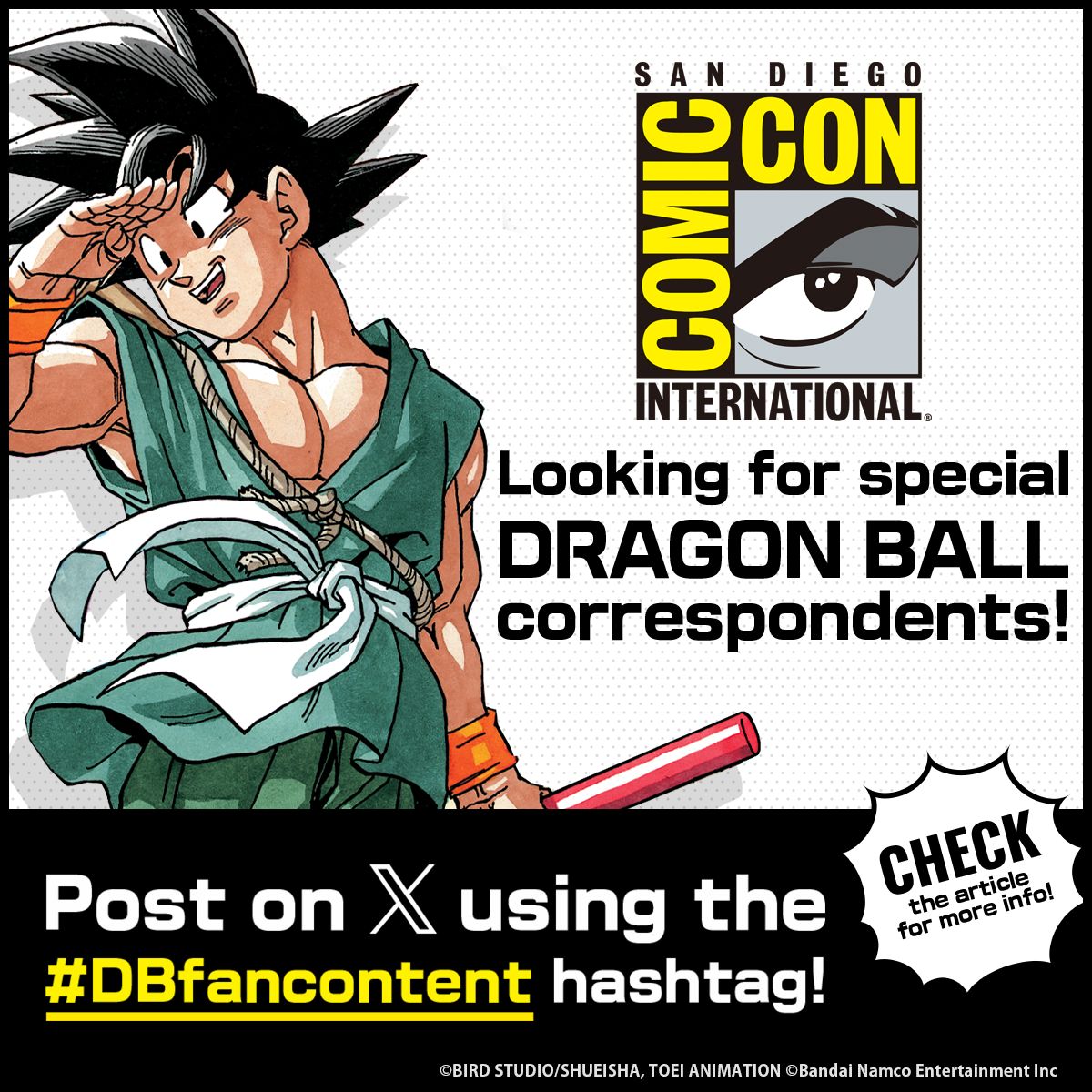 Looking for Special Correspondents for Comic-Con International: San Diego! Just Post on X Using the Hashtag #DBfancontent to Participate!