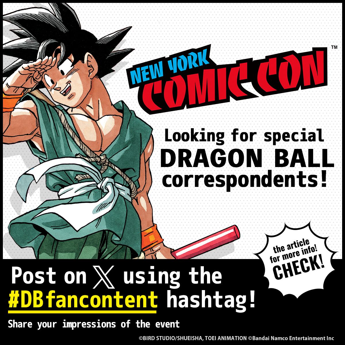 Looking for Special Correspondents for New York Comic Con 2024! Just Post on X using the Hashtag #DBfancontent to Participate!